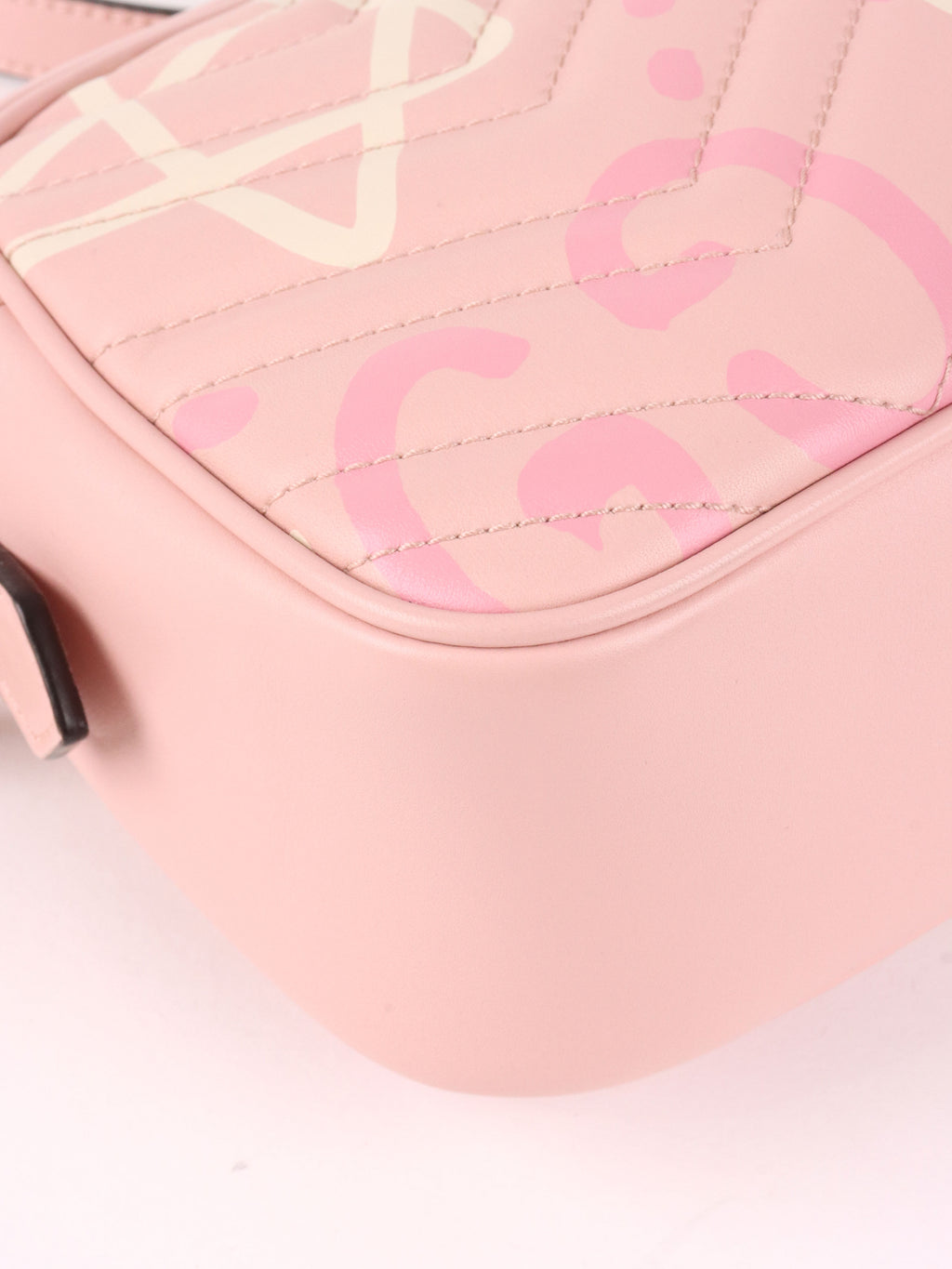 Gucci Pink Small GG Ghost Marmont Matelasse Camera Bag