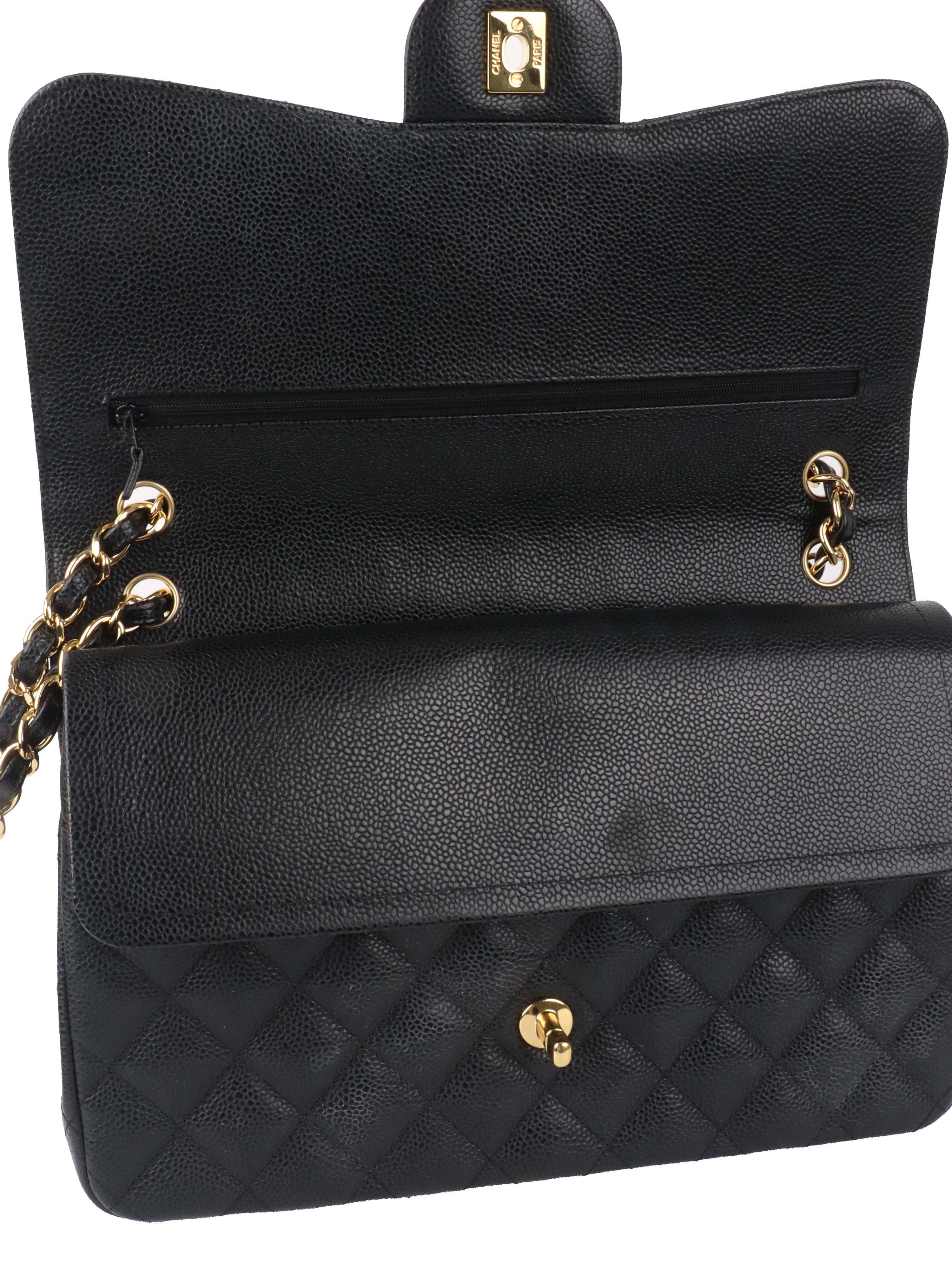 Chanel Classic Jumbo Black Caviar GHW.
