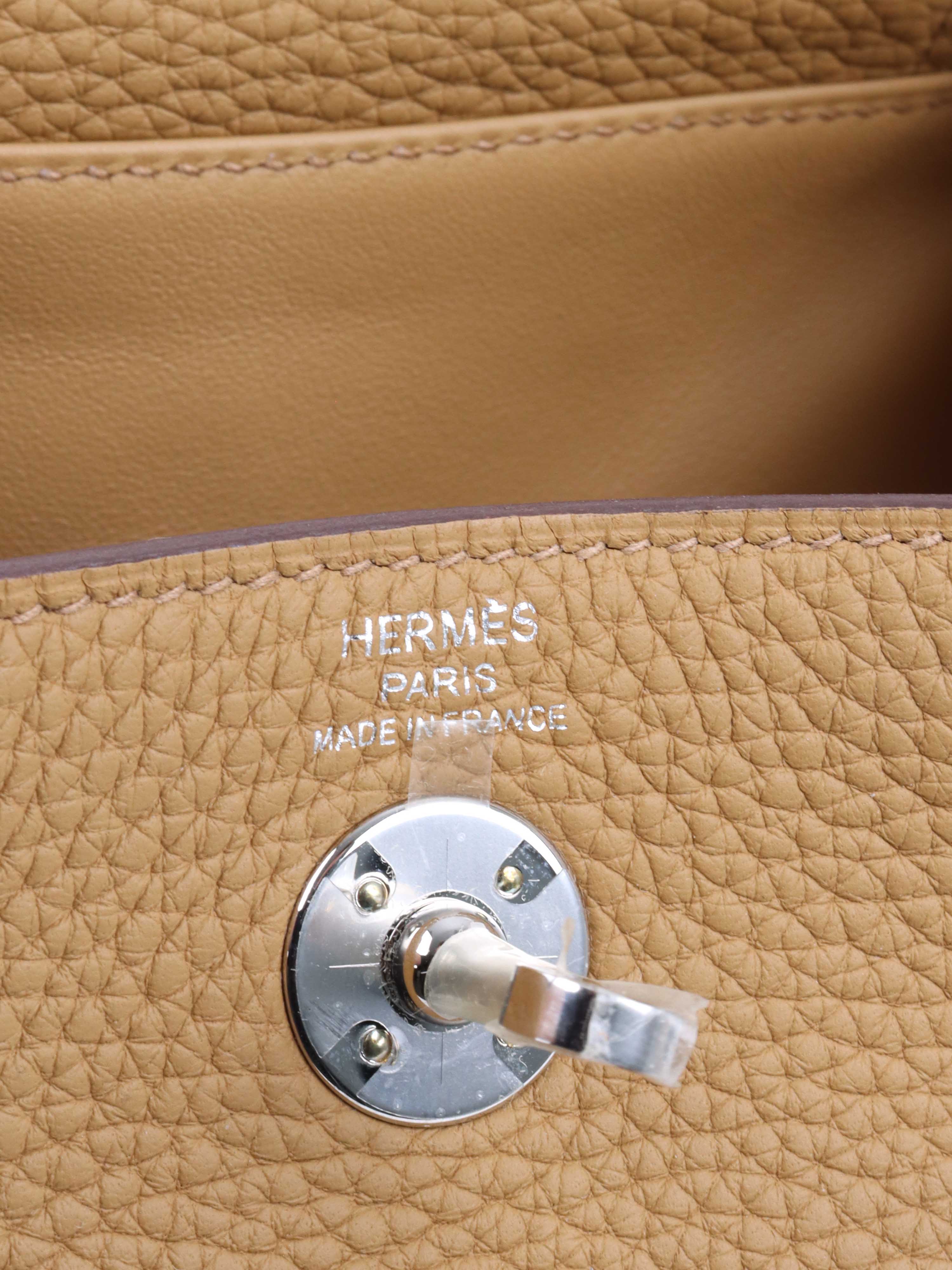 Hermes Mini Lindy Biscuit PHW.