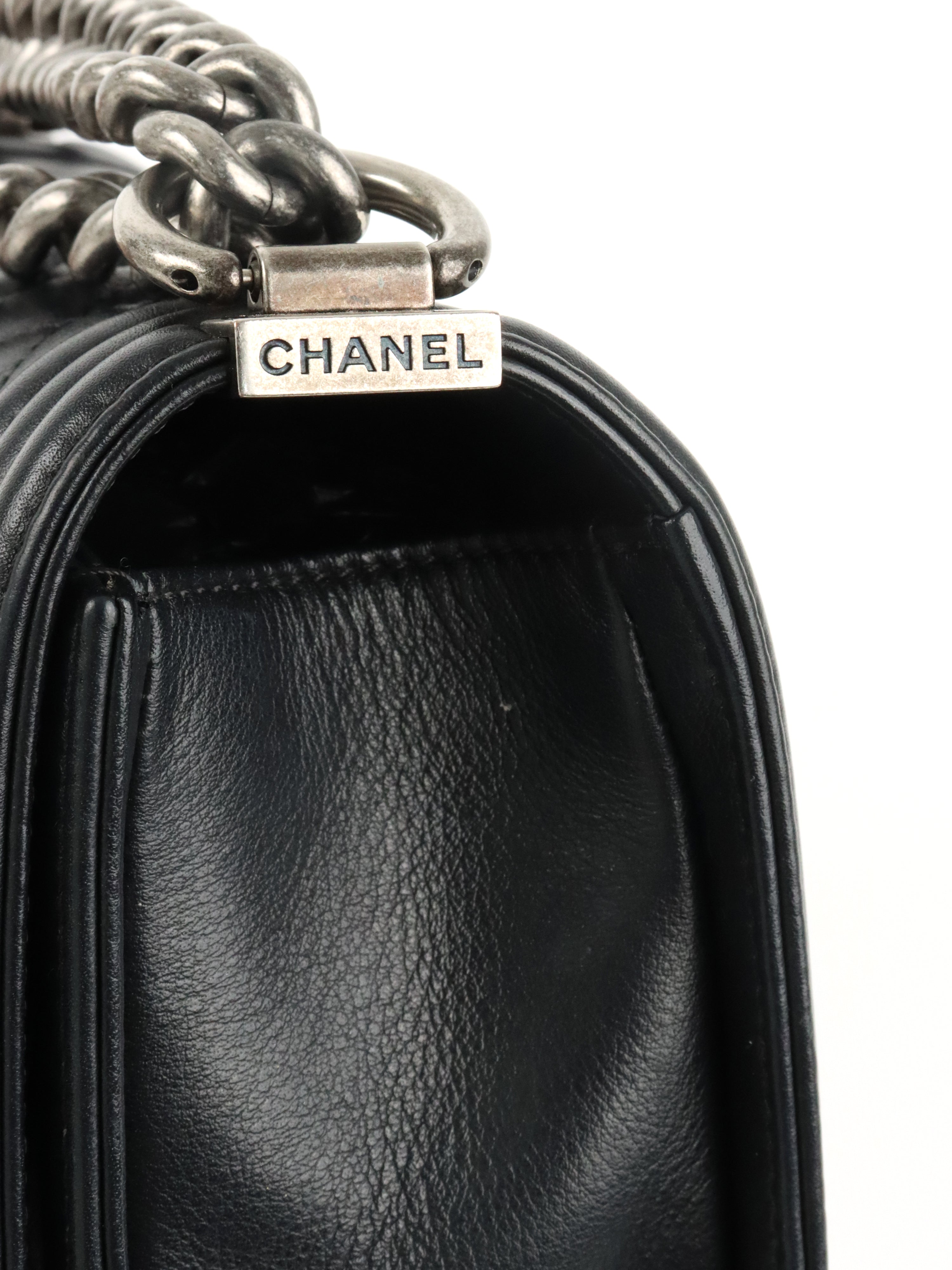 Chanel Small Black Lambskin Boy Bag