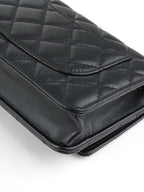 Chanel Black Aged Calfskin 2.55 Wallet On Chain