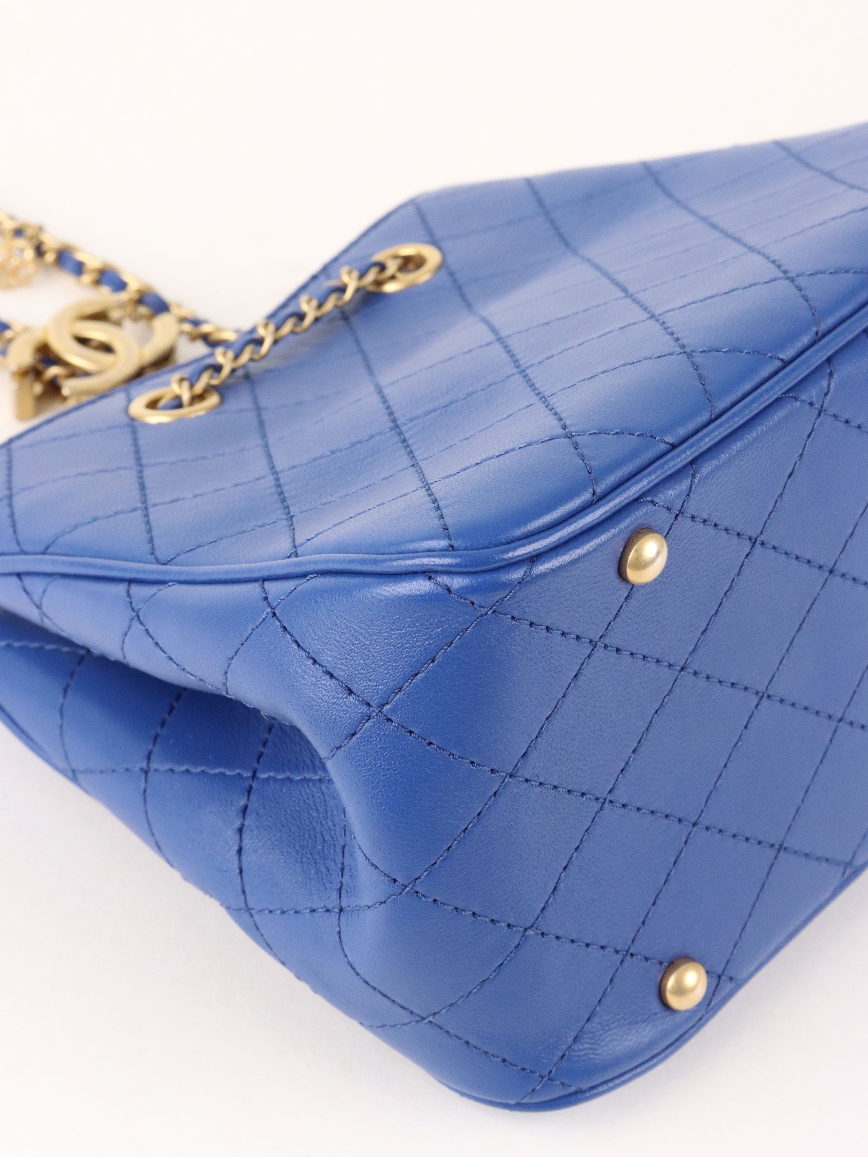 Chanel Blue Egyptian Amulet Drawstring Bucket Bag
