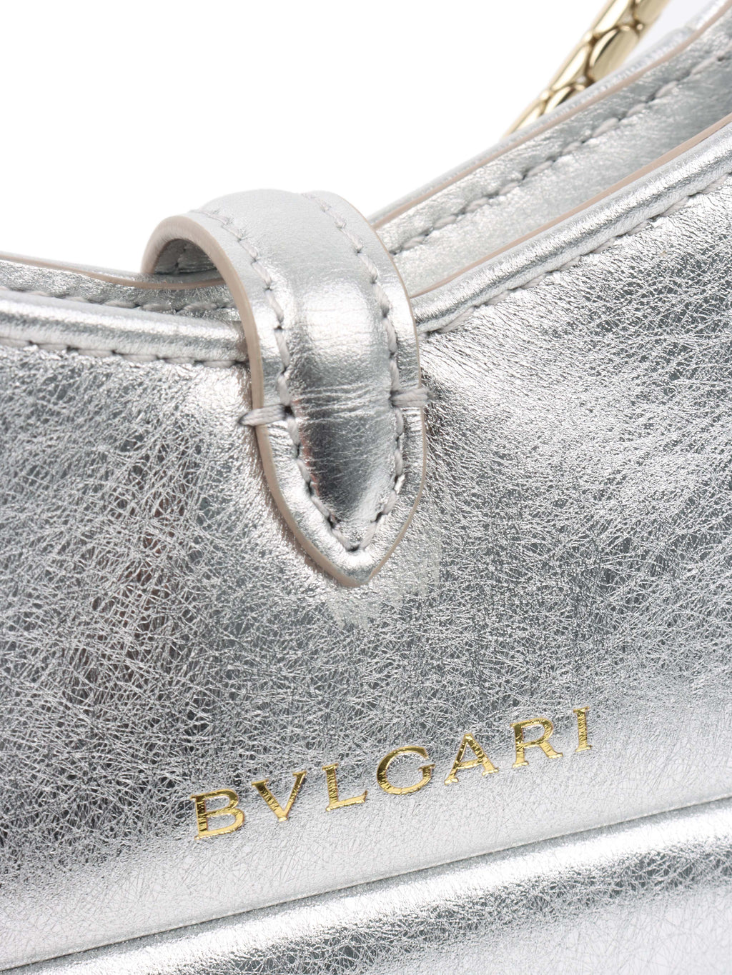 Bvlgari Metallic Silver mini Serpenti Shoulder Bag.