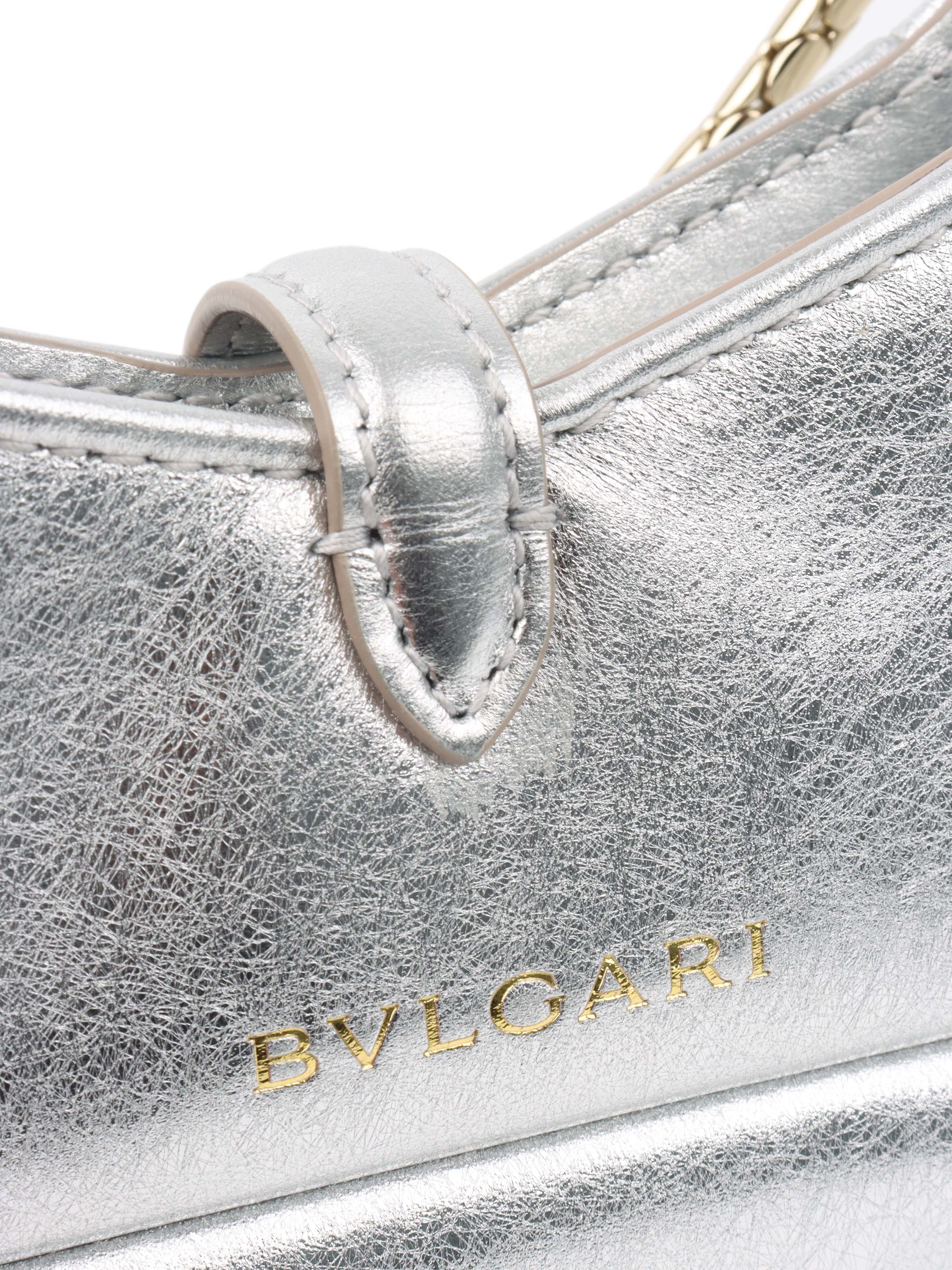 Bvlgari Metallic Silver mini Serpenti Shoulder Bag.