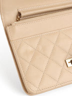 Chanel Beige Double CC Wallet on Chain LGHW