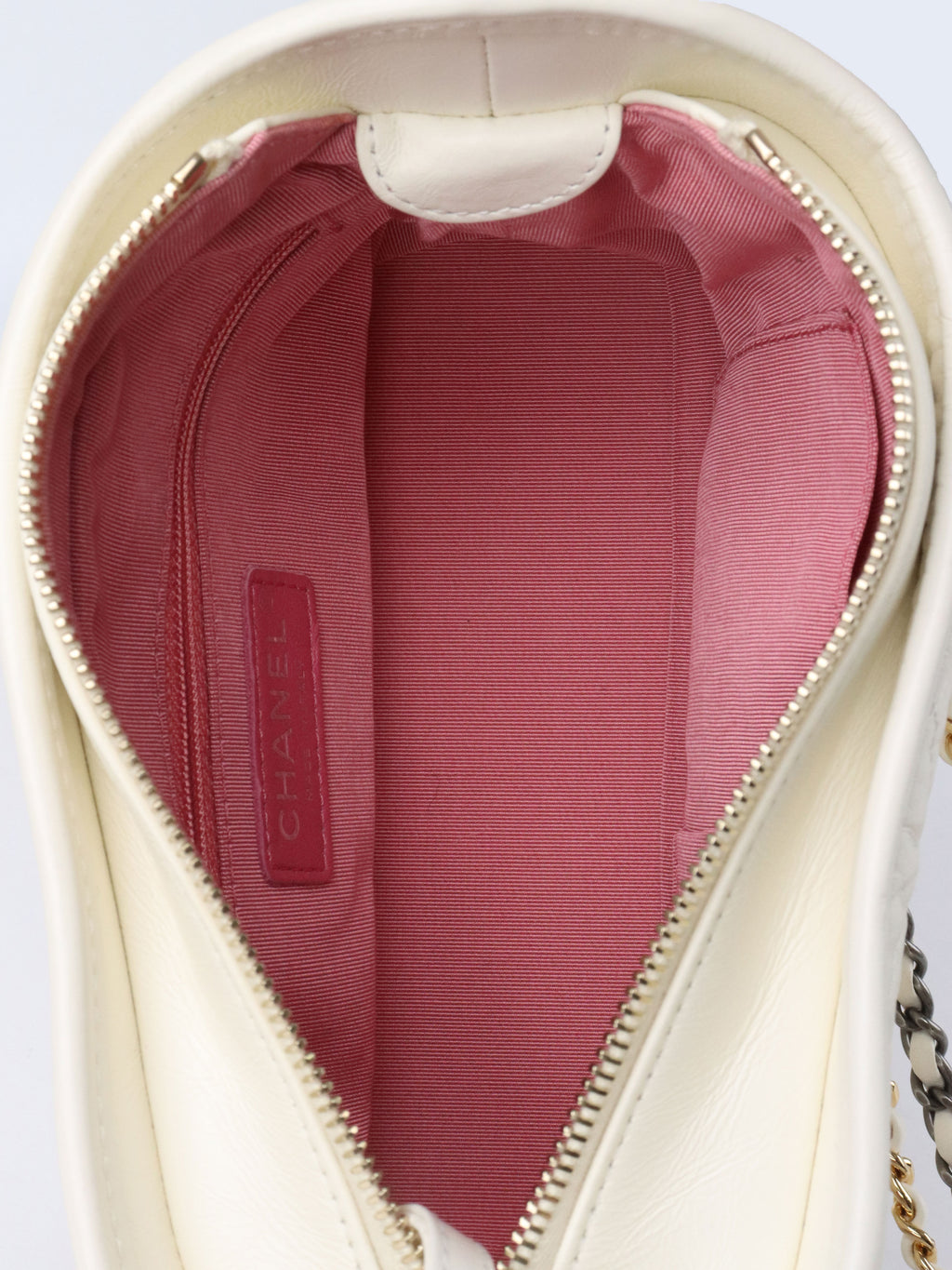 Chanel Small All White Aged Calfskin Gabrielle Bag