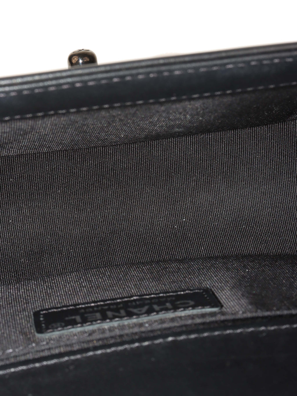 Chanel So Black Medium Lambskin Boy Bag.