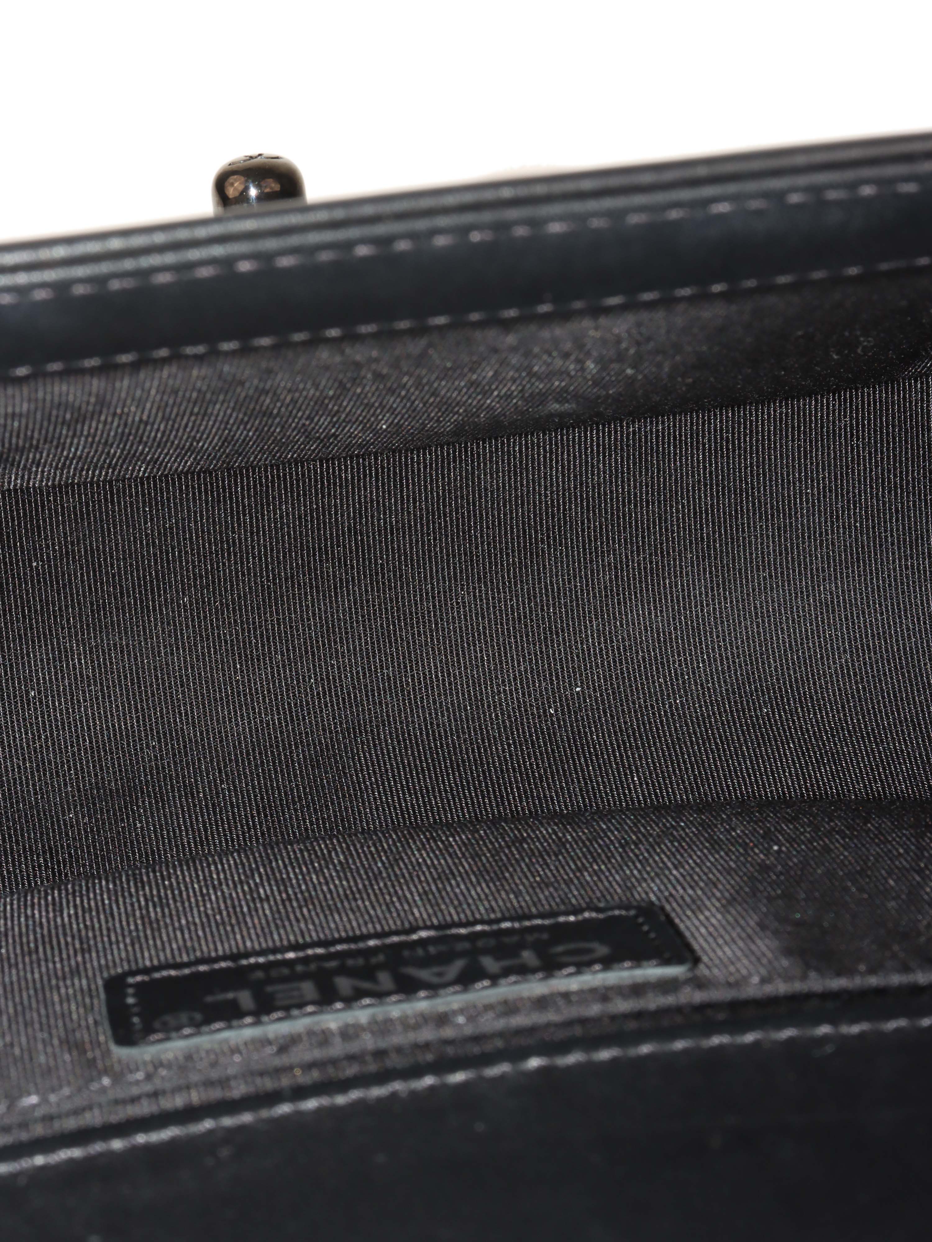 Chanel So Black Medium Lambskin Boy Bag.