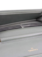 Chanel Green Iridescent Caviar Wallet on Chain.