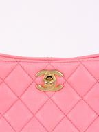 Chanel Pink Lambskin Hobo Chain Bag