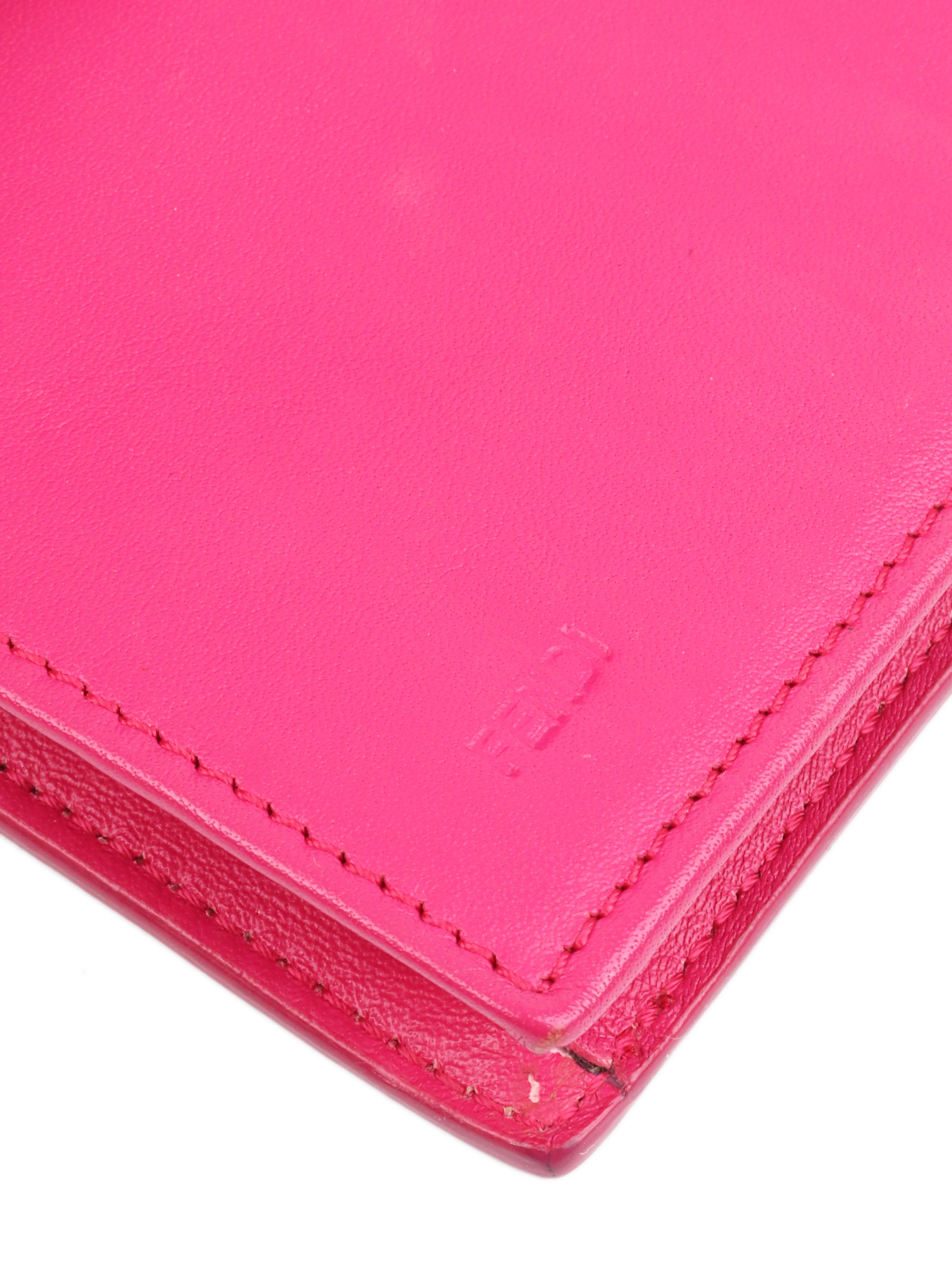 Fendi Pink Patent Wallet on Chain.