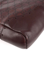 Gucci Vintage Medium Burgundy Guccissima Punch Top Handle Tote