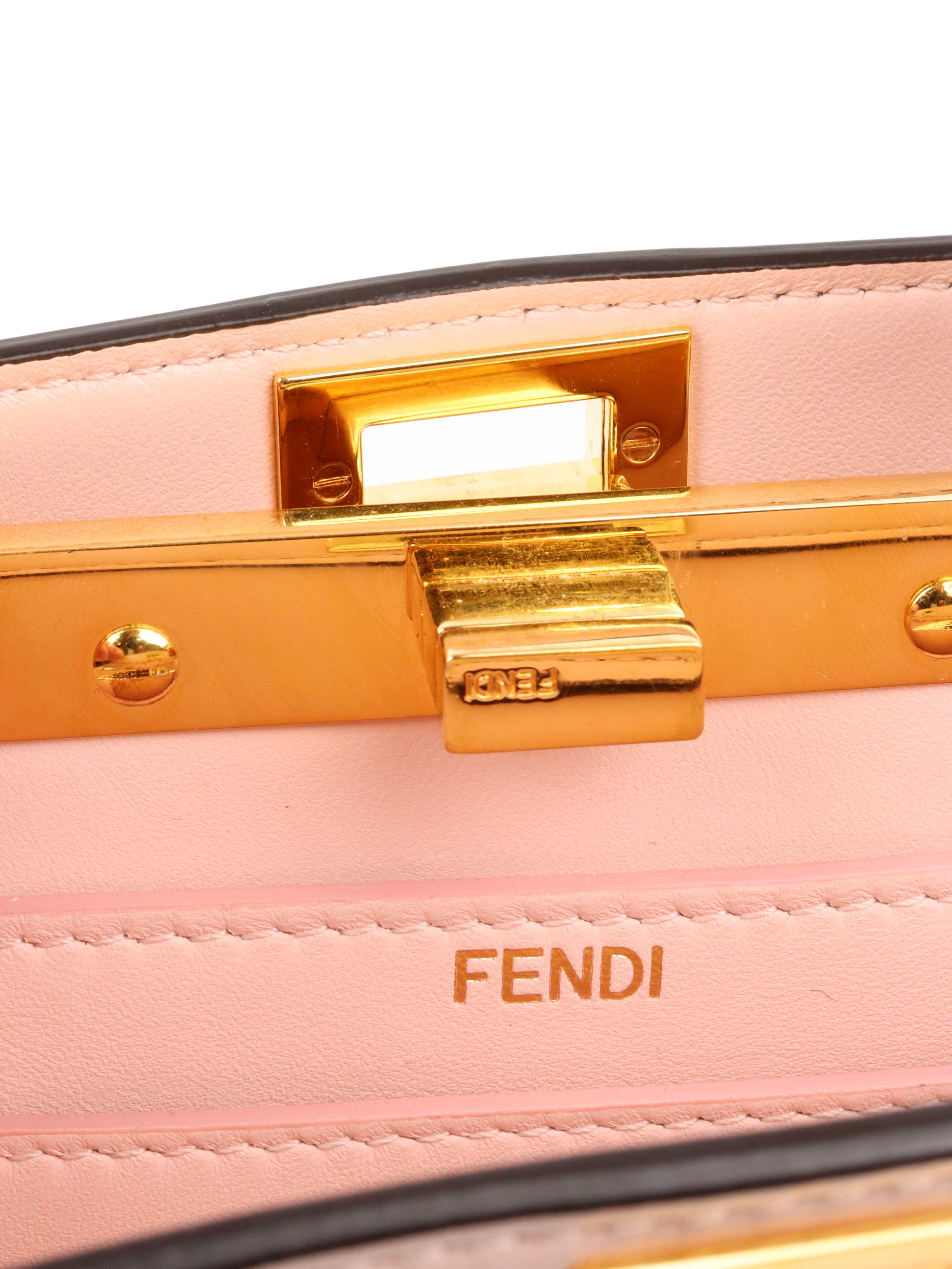 Fendi Peekaboo ISeeU Petite Pale Pink Padded Nappa Leather Bag.