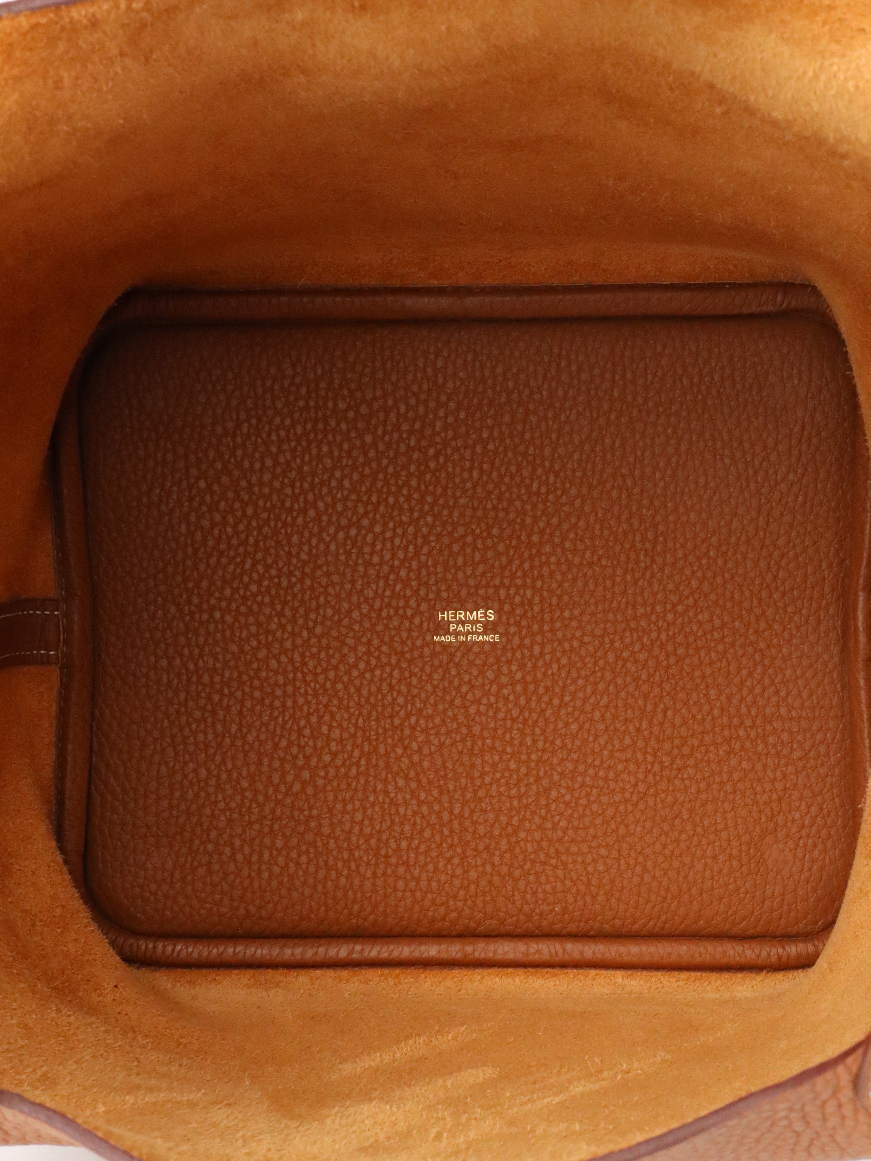 Hermes Picotin 22 Gold Taurillon Clemence Stamp U GHW