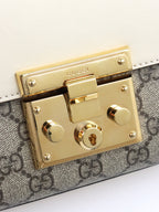 Gucci Small White GG Padlock Shoulder Bag