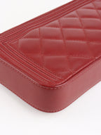 Chanel Burgundy Lambskin Double Zip Wallet on Chain