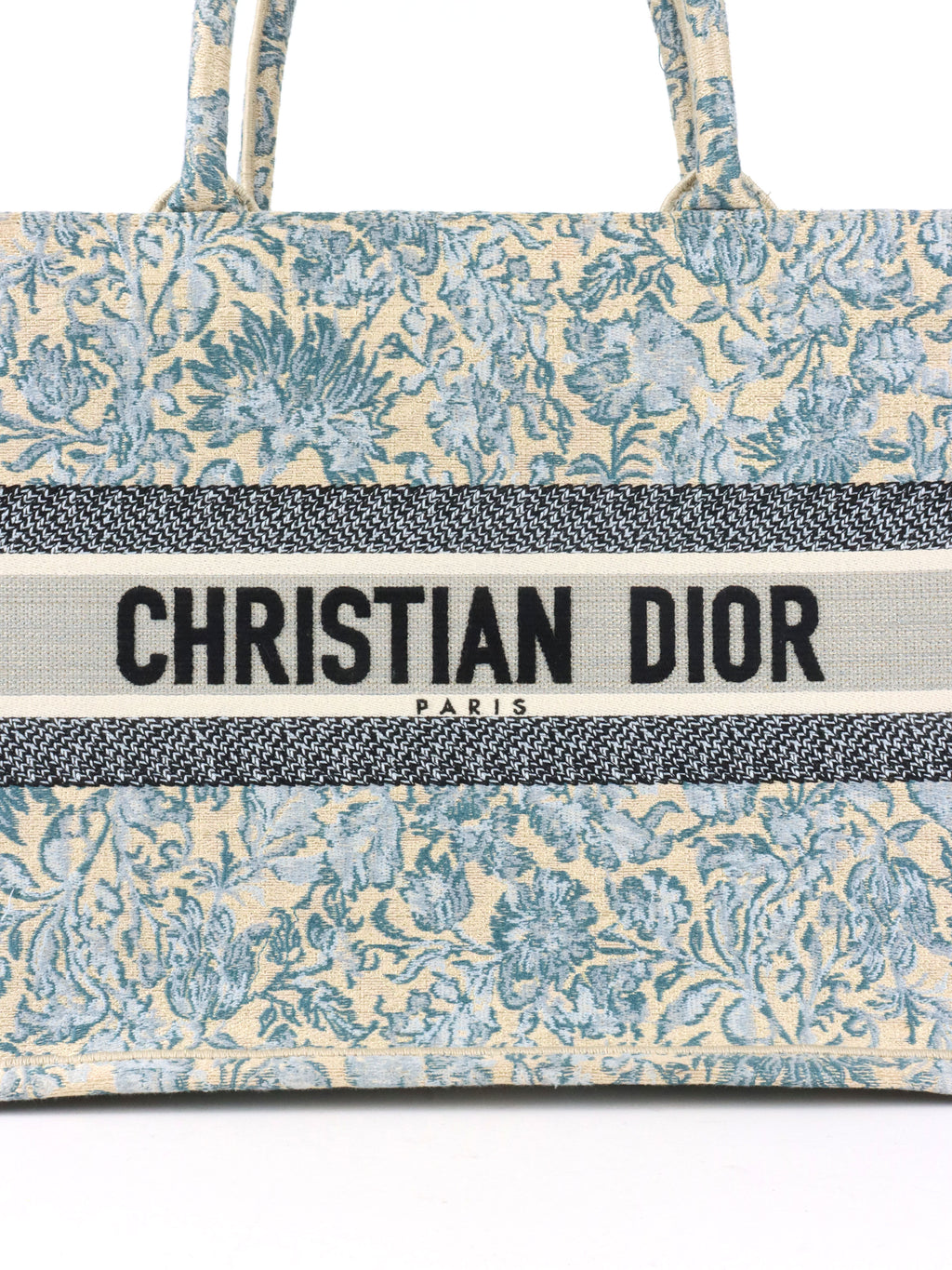 Dior Medium Blue Brocart Book Tote
