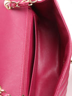 Chanel Dark Pink Lambskin Chevron Mini Flap Bag LGHW.