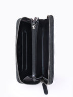 Chanel Irredescent Dark Charcoal Caviar Chevron Zip Wallet