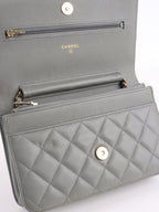 Chanel Grey Caviar Wallet on Chain LGHW