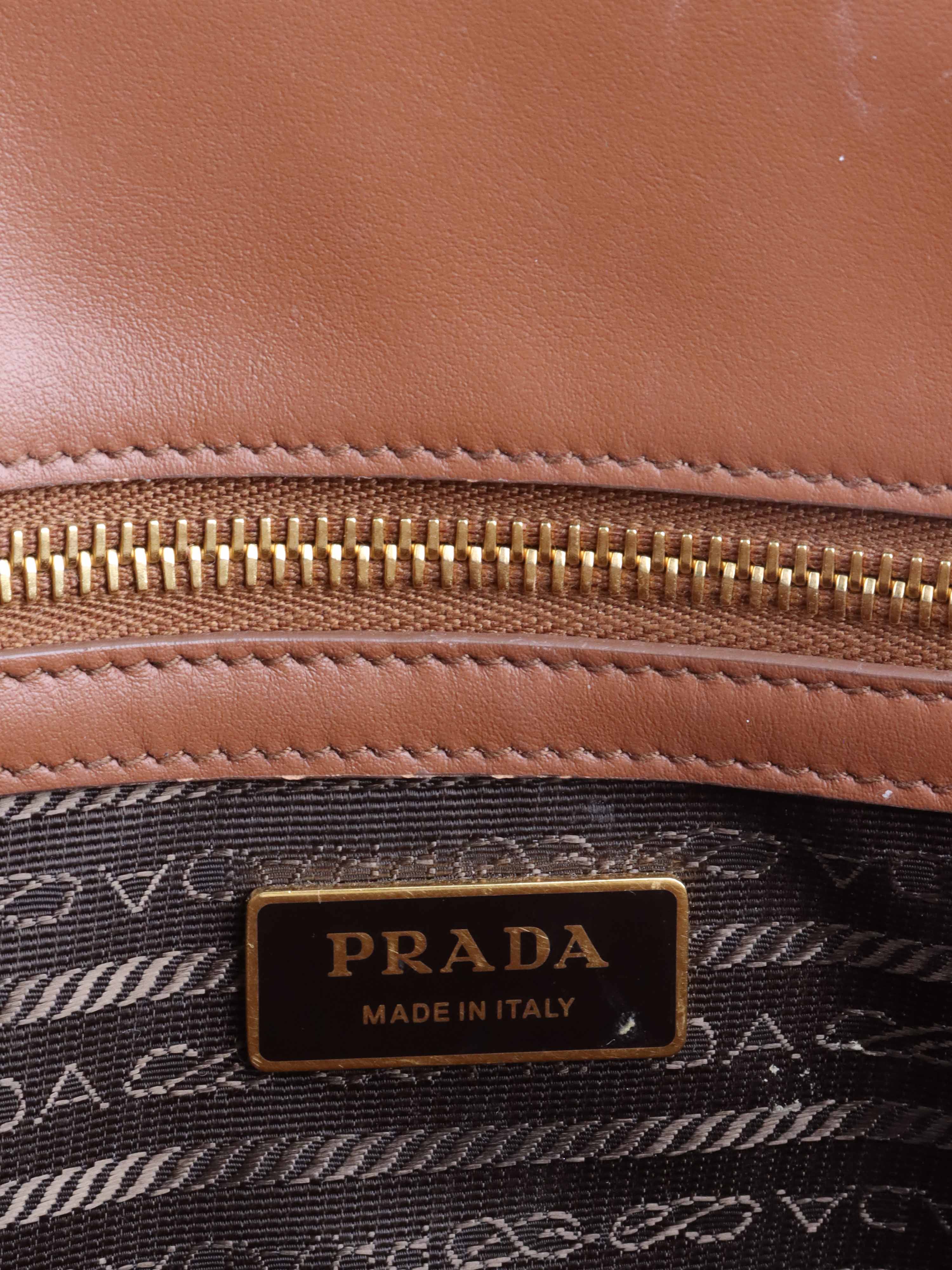 Prada Brown & Cream Large Symbole Tote.