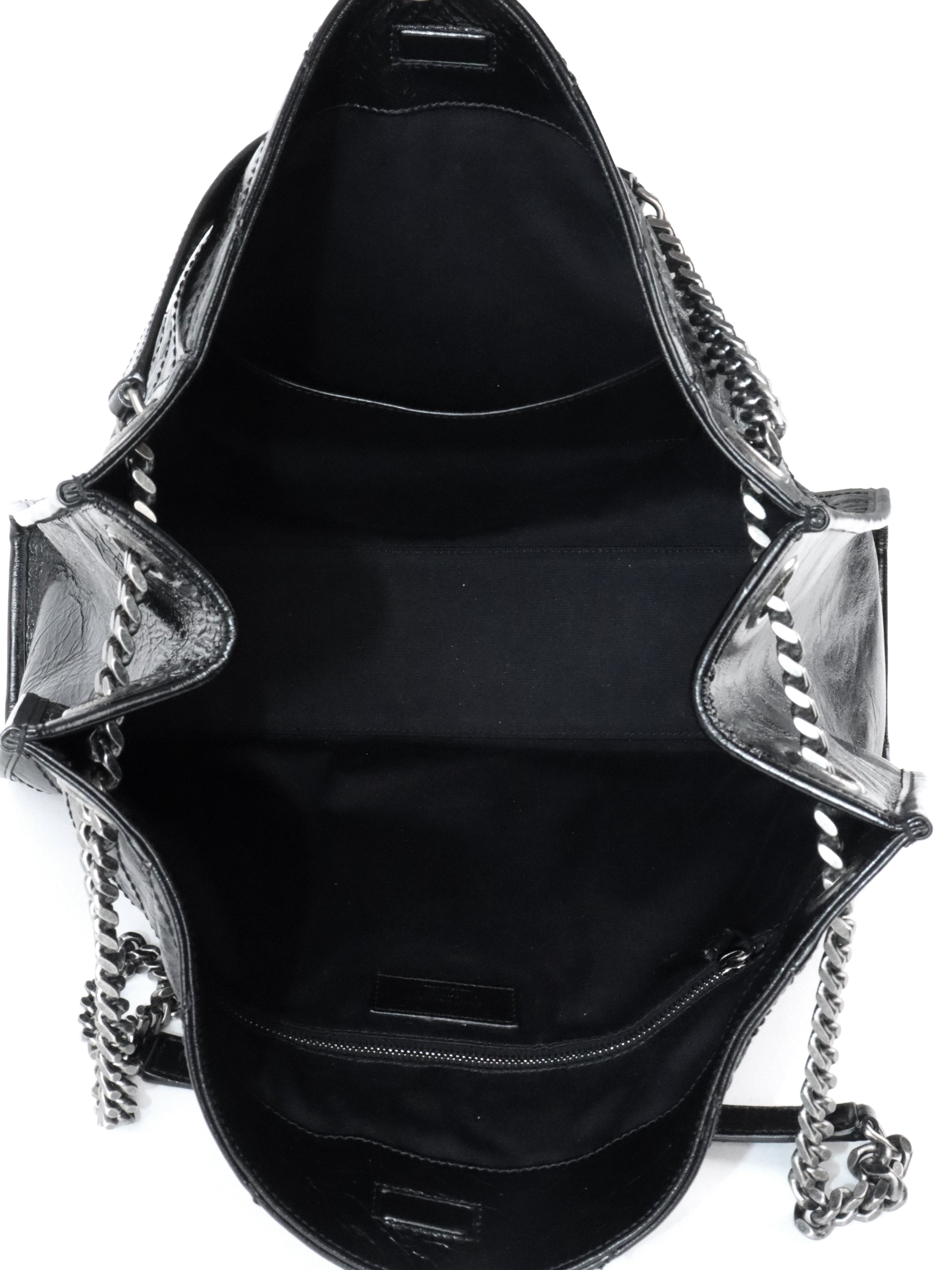 Saint Laurent Black Vintage Leather Niki Shopping Tote
