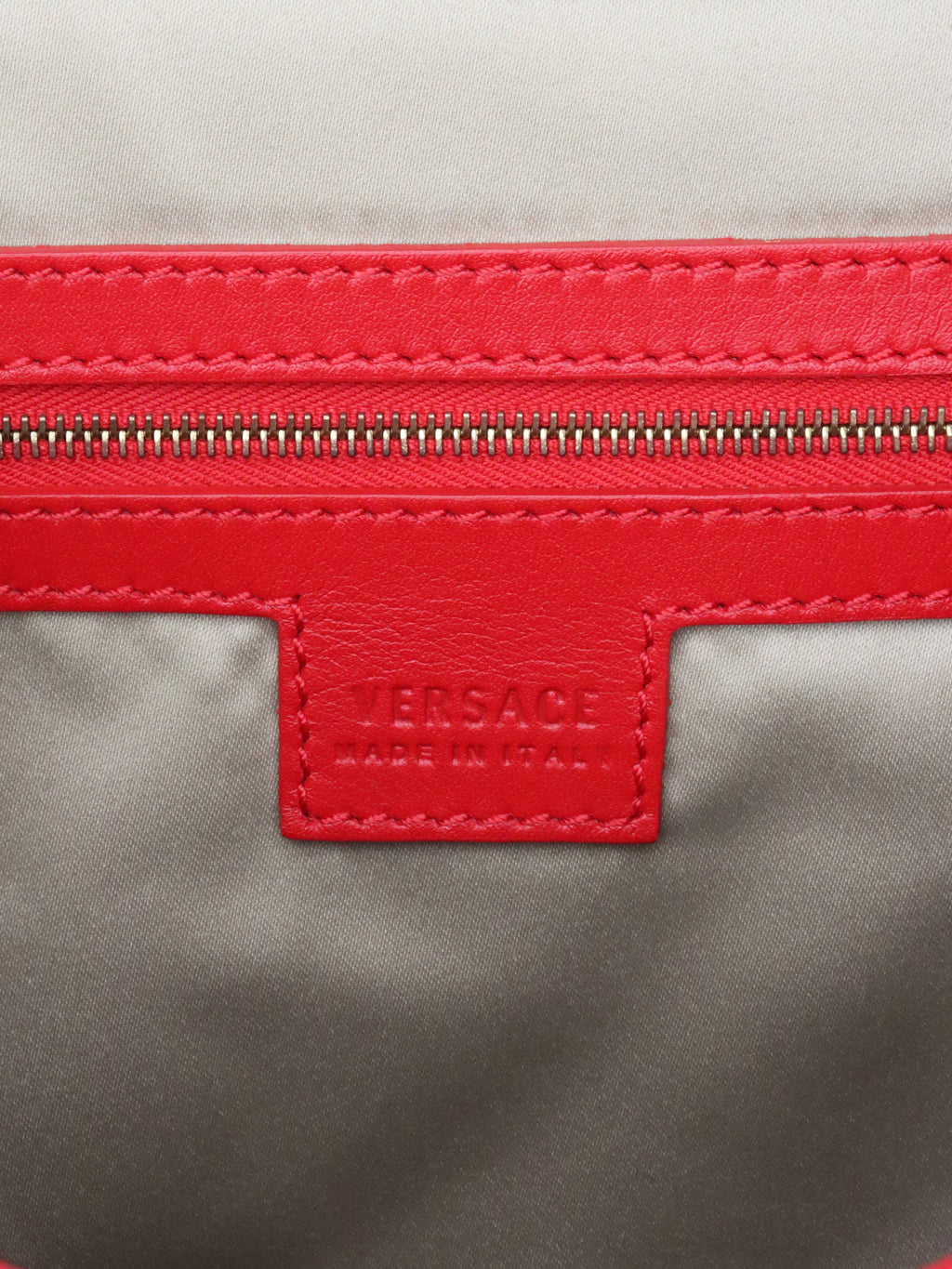 Versace Red Medusa Tag Lock Flap Shoulder Bag