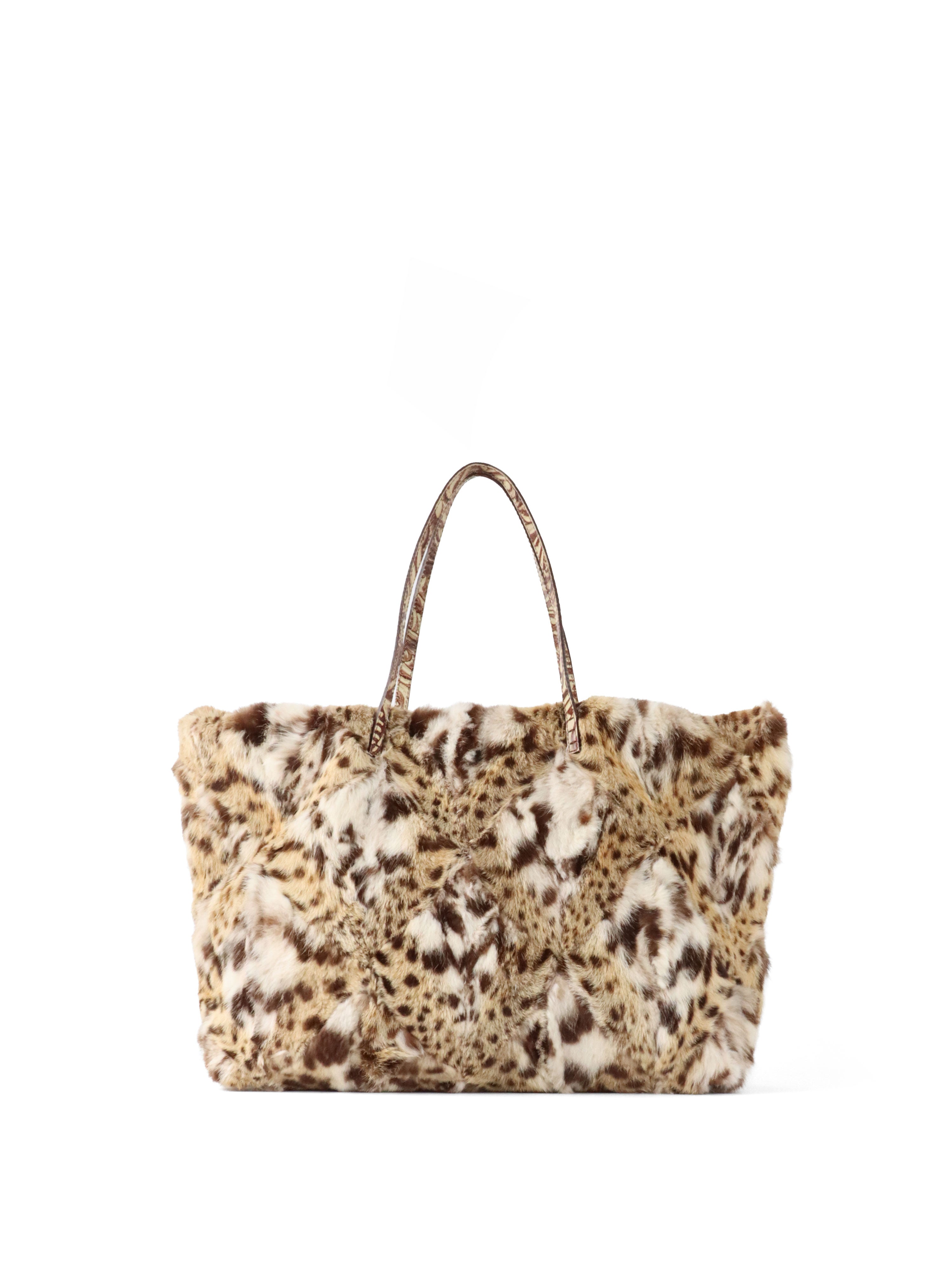 Fendi Brown/Cream Lynxcat Tote Bag