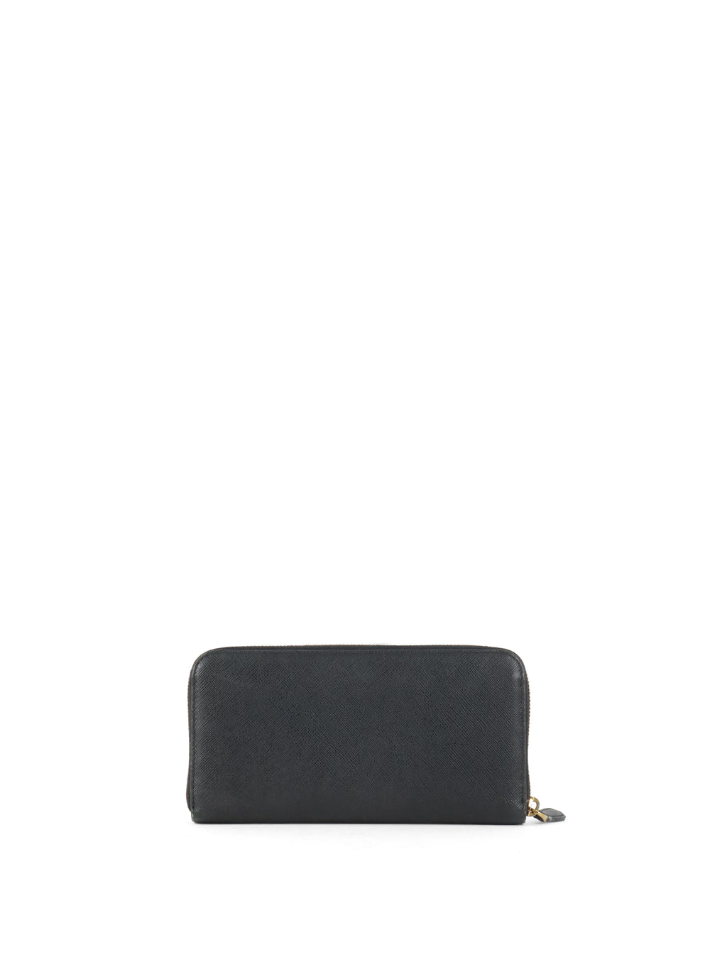 Prada Black Large Saffiano Zip Wallet