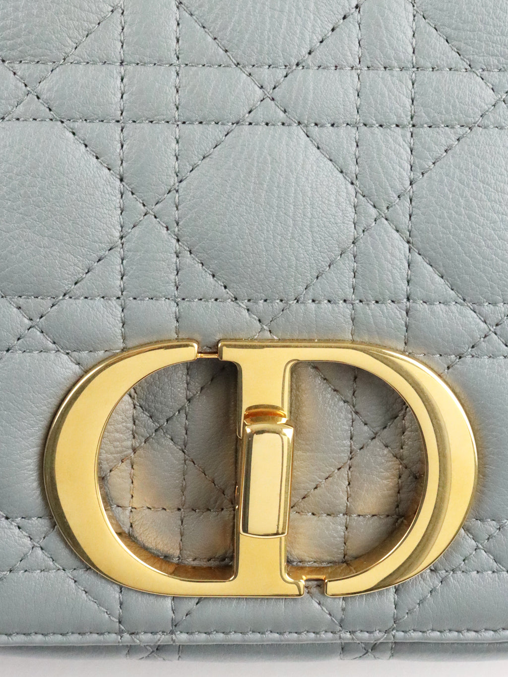 Dior Medium Stone Grey Cannage Caro Bag