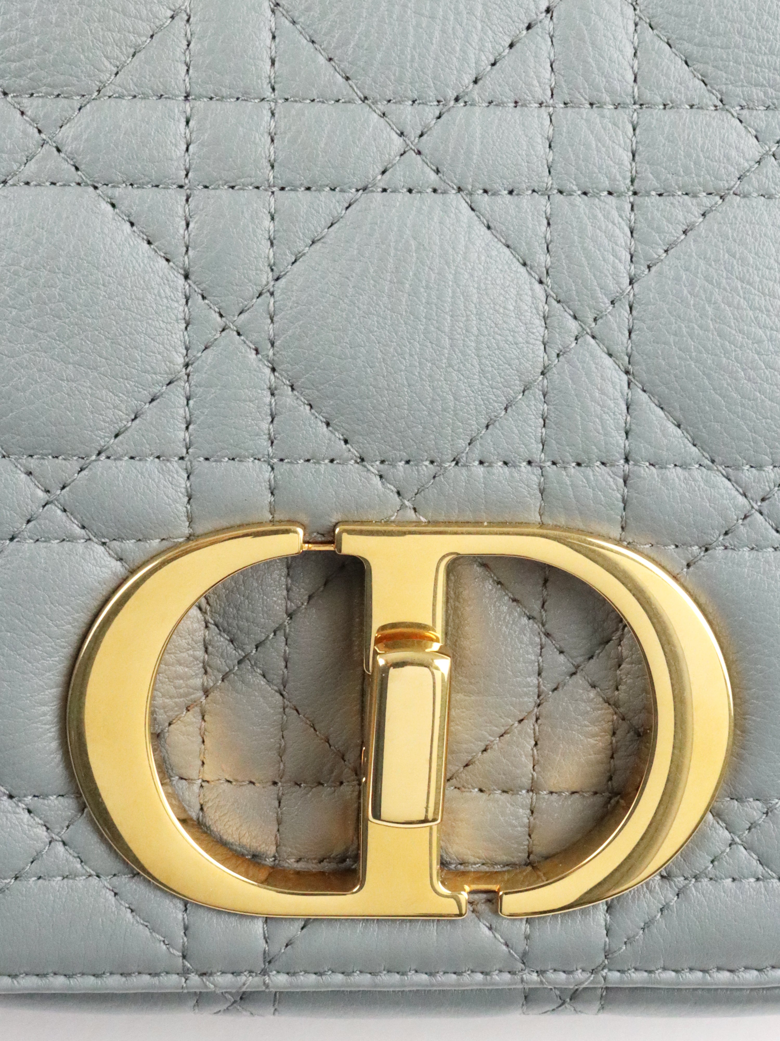 Dior Medium Stone Grey Cannage Caro Bag