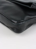 Miu Miu Black Smooth Leather with Crystal Strap Bag