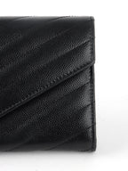 Saint Laurent Black Cassandre Matelasse Large Flap Wallet