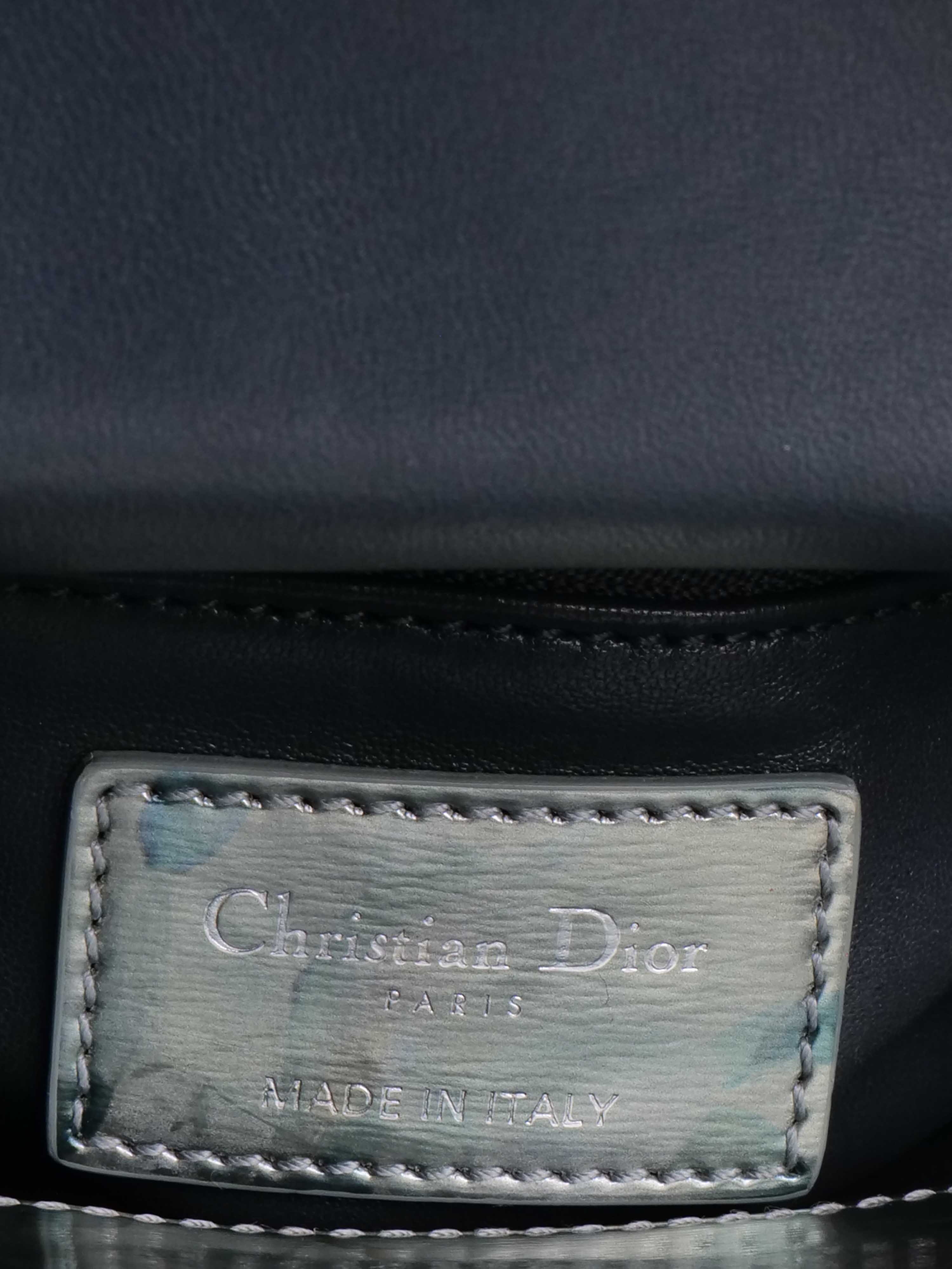 Dior 2015 Limited Edition Metallic Grey Mini Lady Dior.