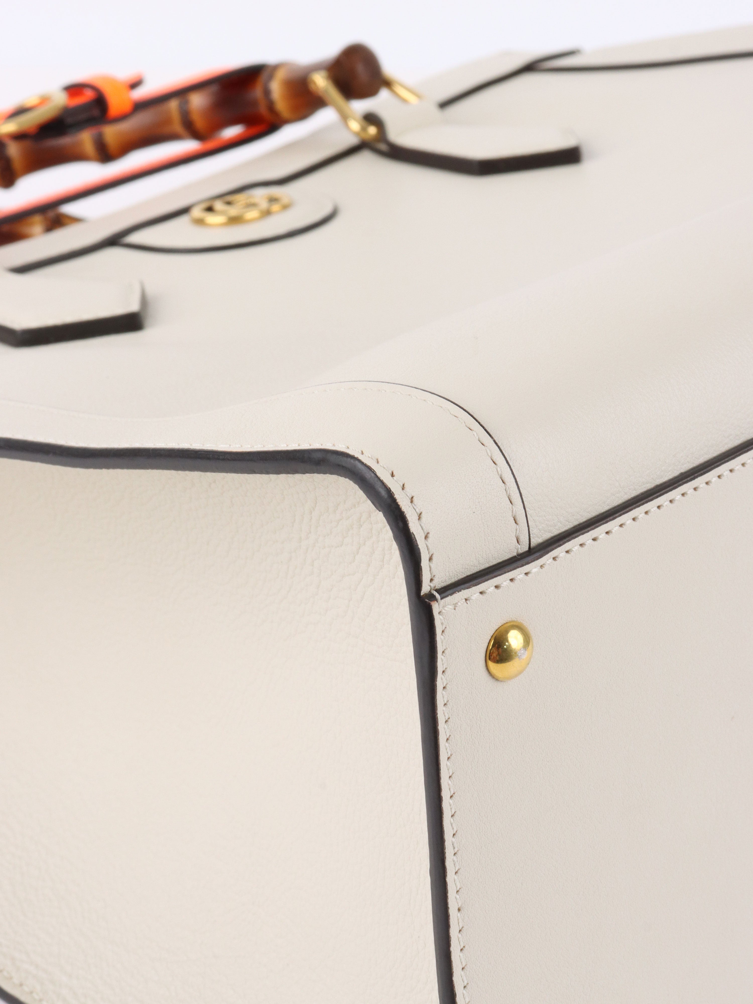 Gucci White Diana Large Tote Bag