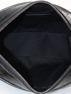 Saint Laurent Black Croc Embossed Camera Lou Bag