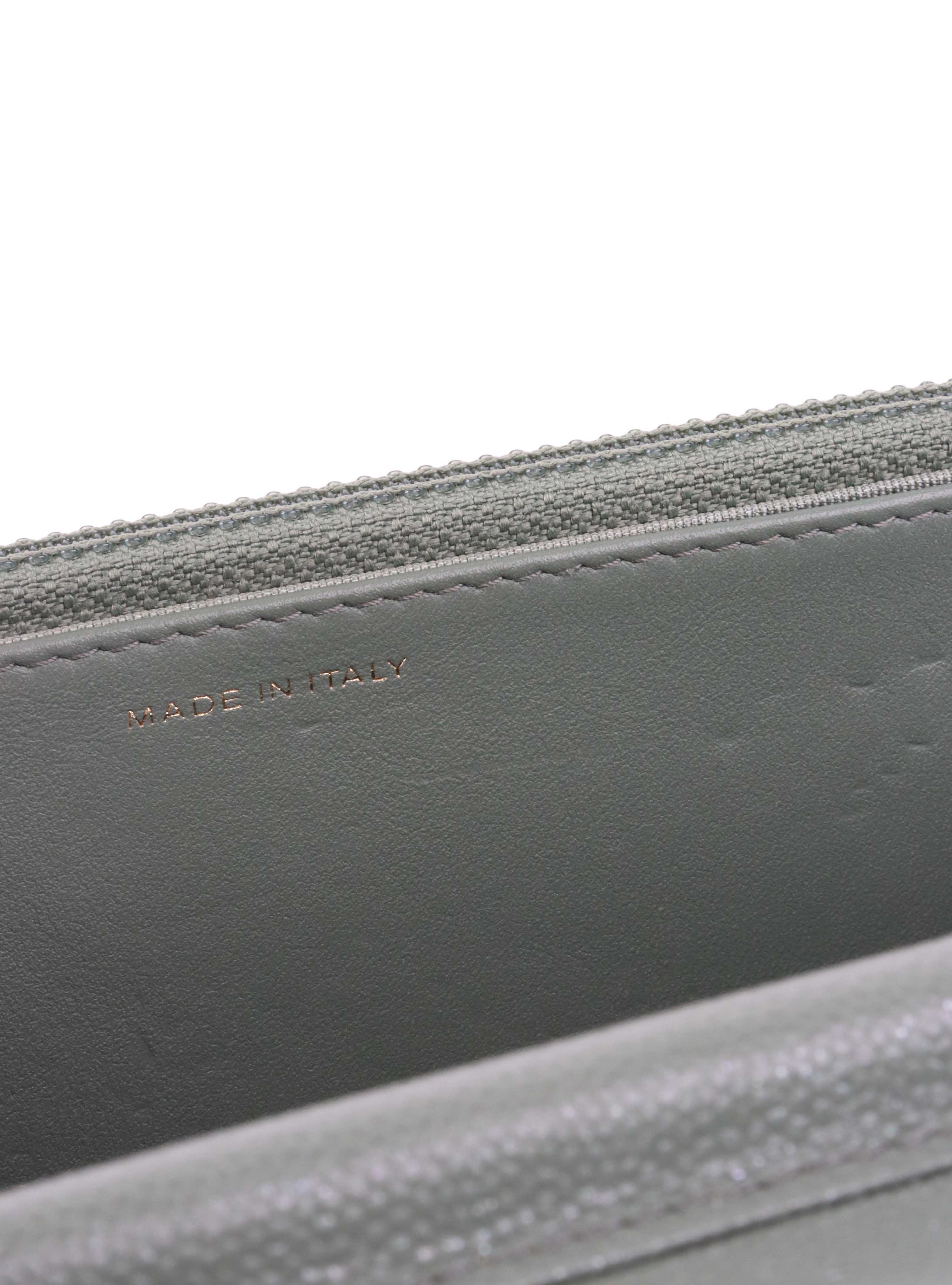 Chanel Green Iridescent Caviar Wallet on Chain.