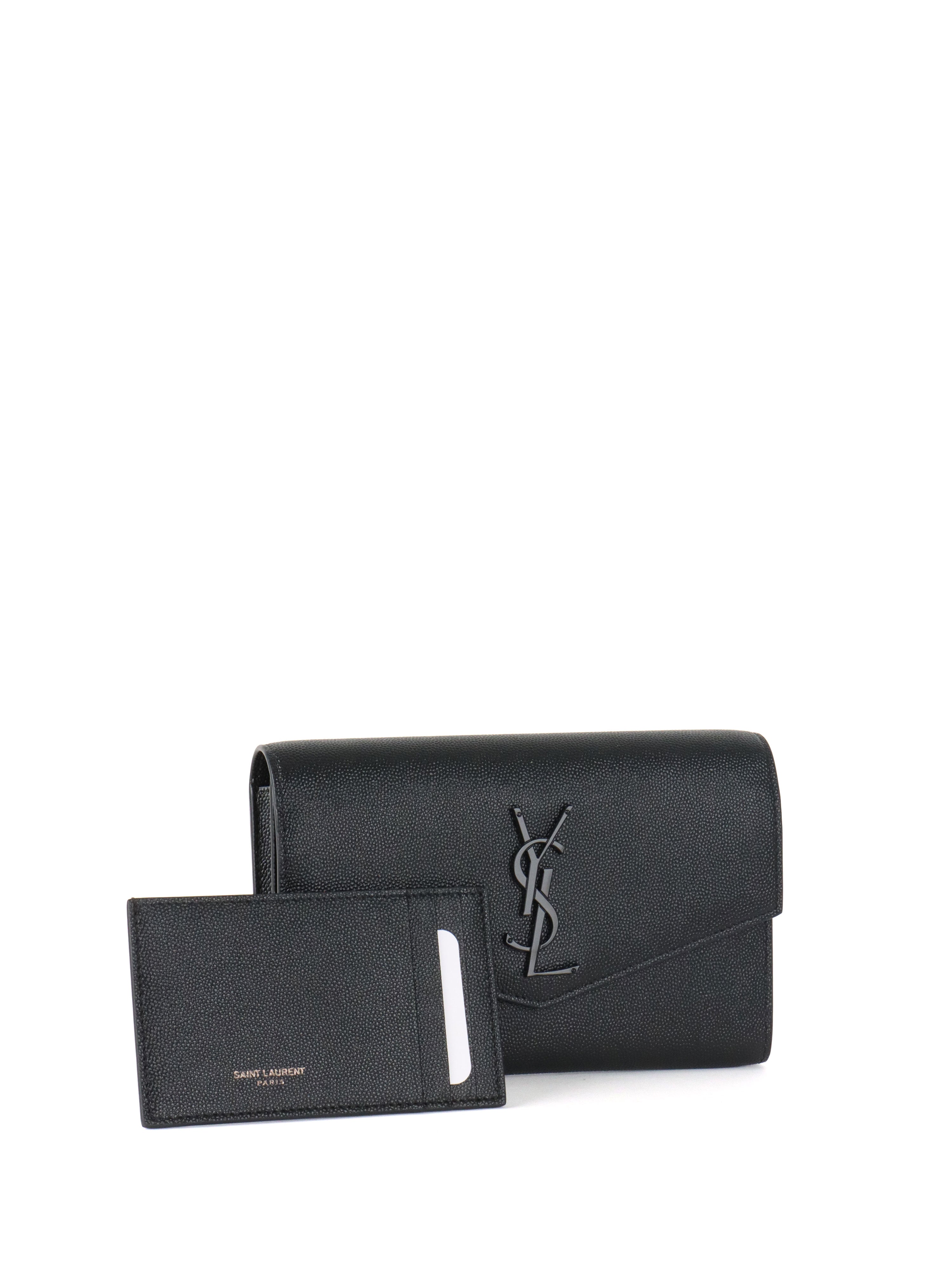 Saint Laurent Black Uptown Chain Wallet.