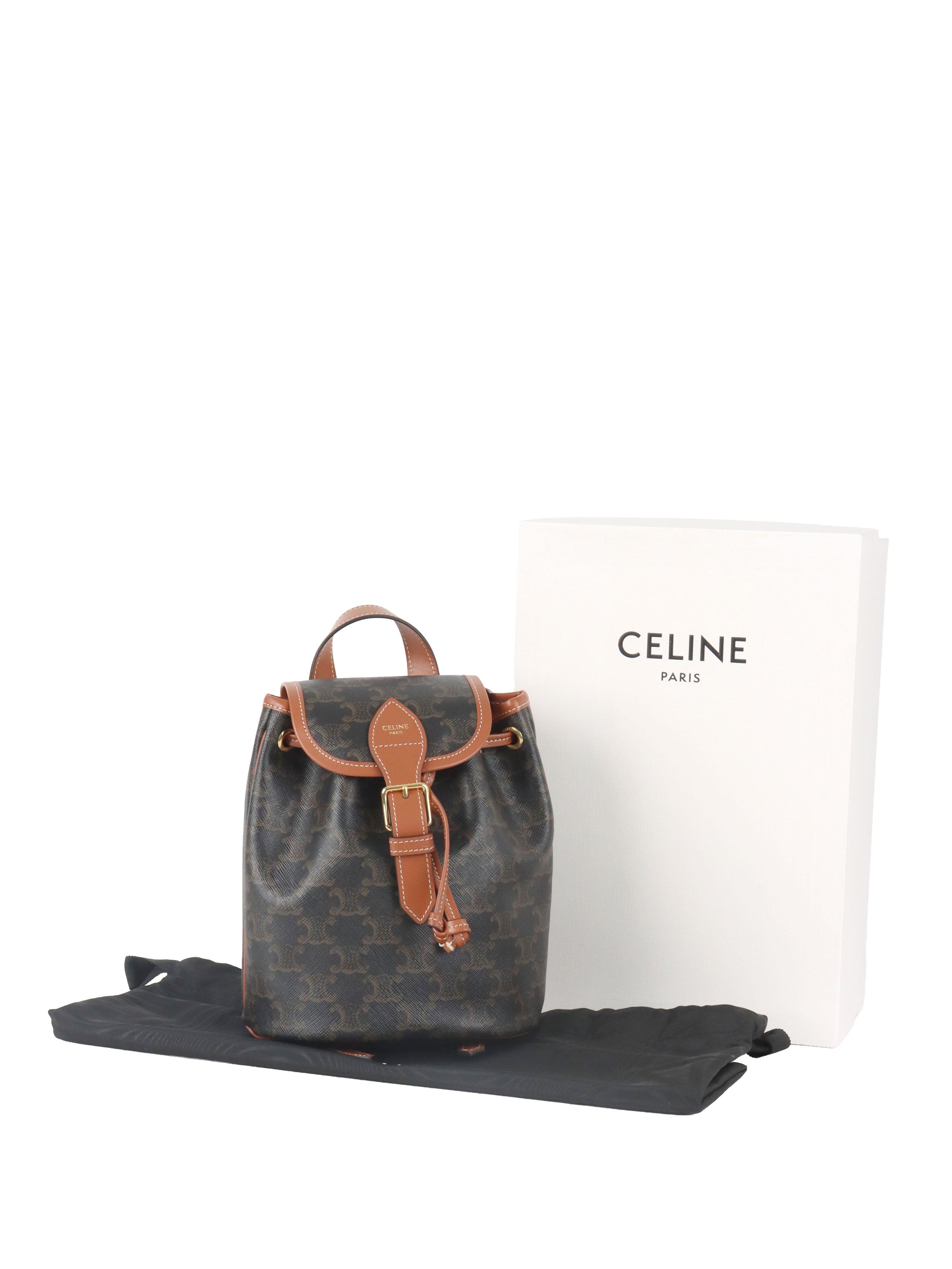 Celine Mini Triomphe Folco Backpack.