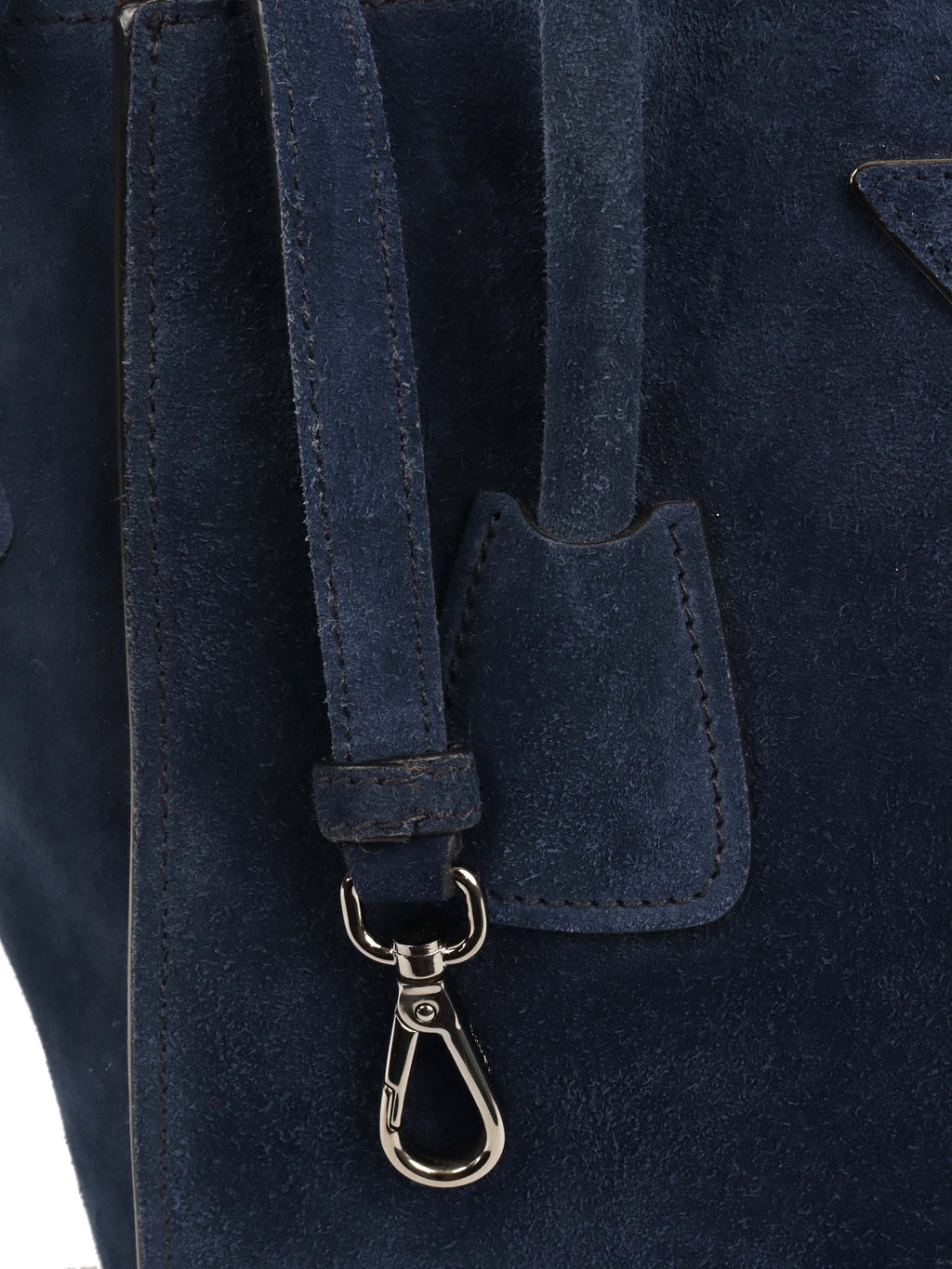 Prada Royal Blue Suede Double Zipped Shoulder Bag.