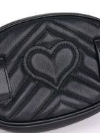 Gucci Black GG Marmont Matelasse Leather Belt Bag.