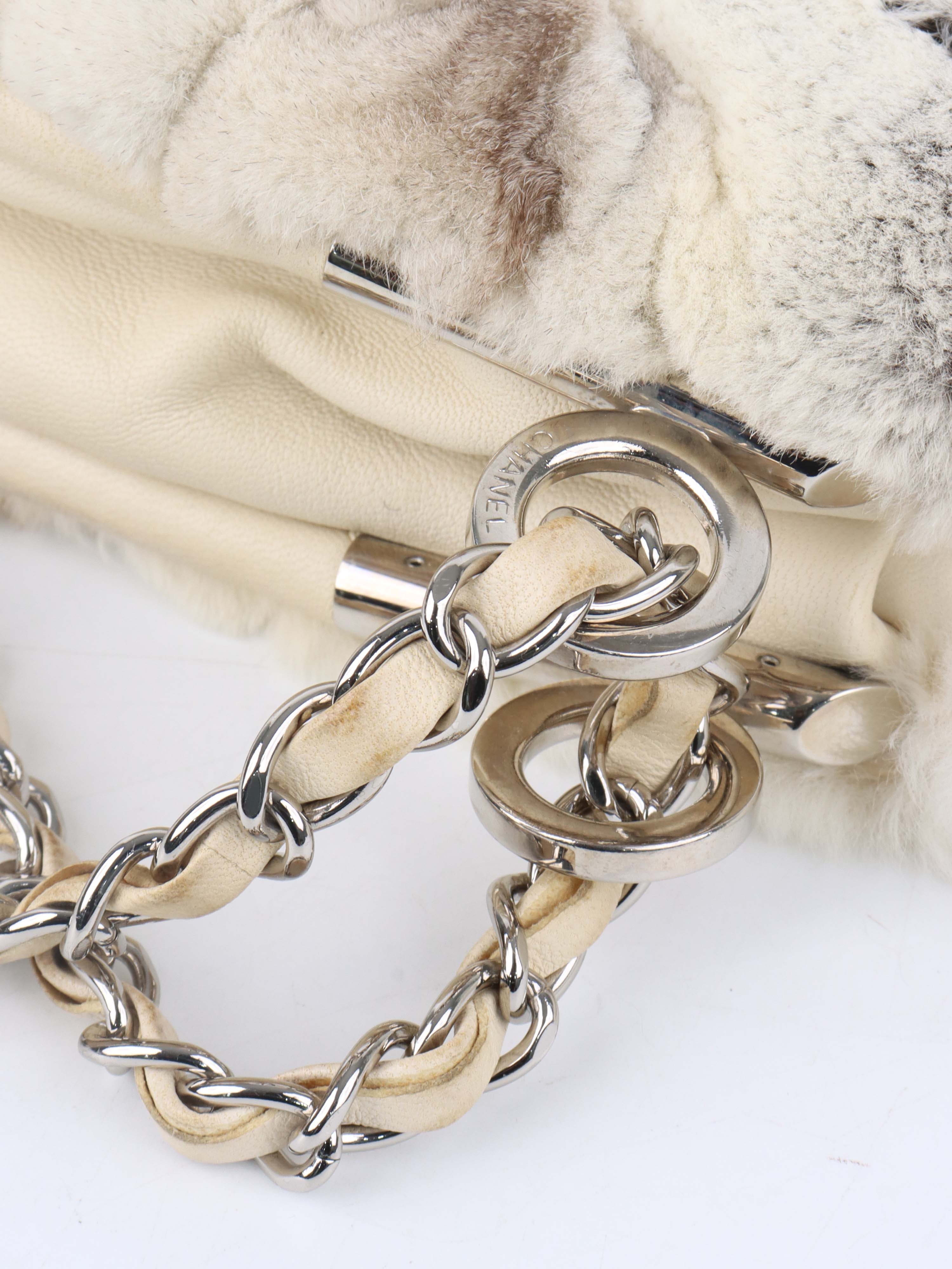 Chanel Vintage Rabbit Fur Classic Flap SHW