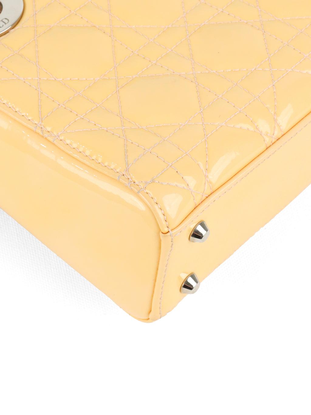 Dior Patent Beige Mini Lady Dior Bag SHW