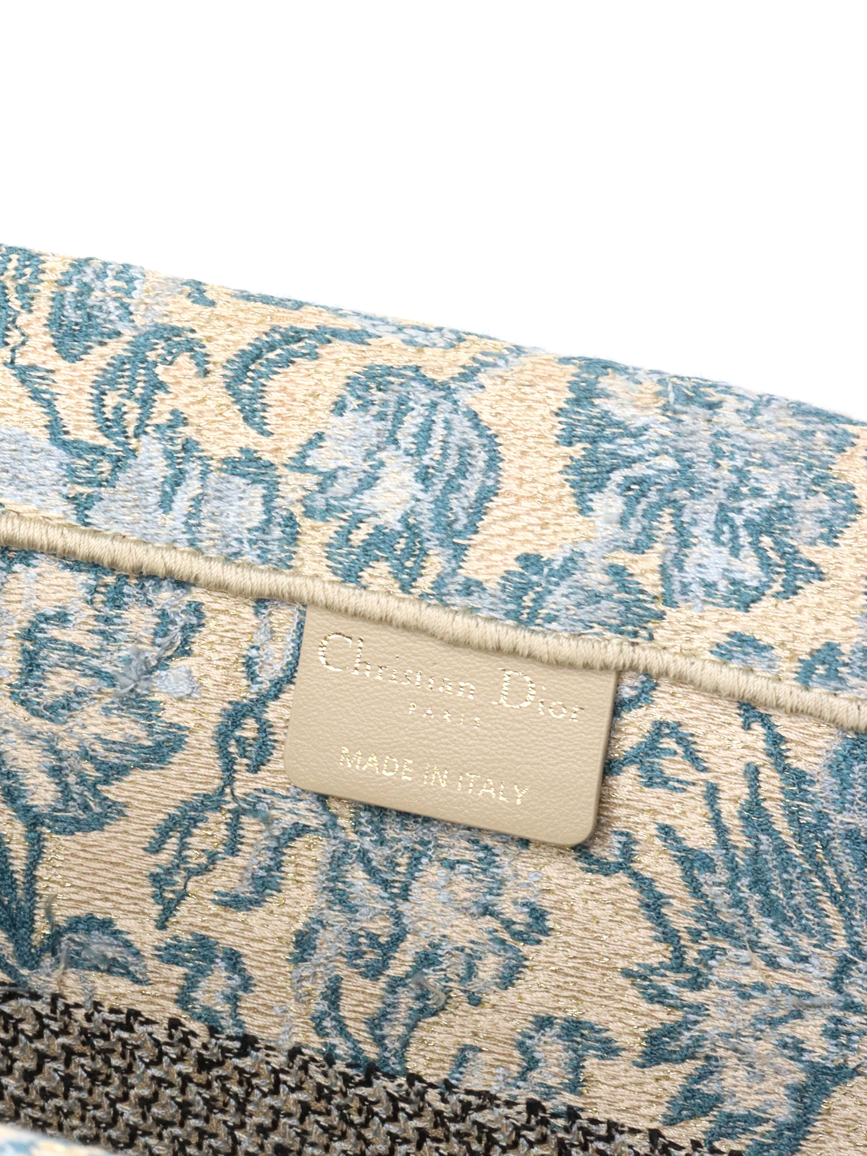 Dior Medium Blue Brocart Book Tote