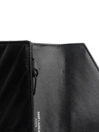 Saint Laurent Black Cassandre Matelasse Large Flap Wallet