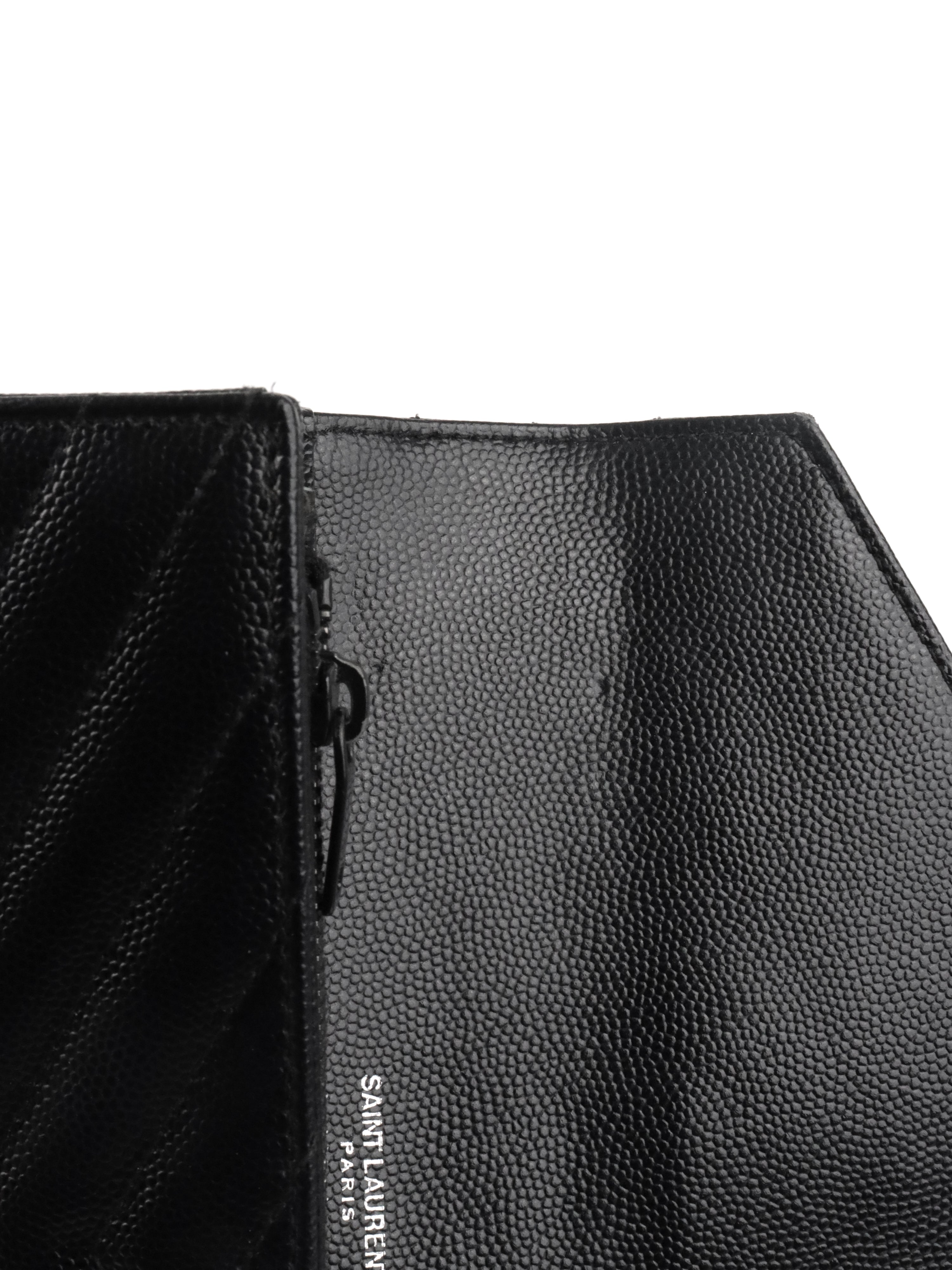 Saint Laurent Black Cassandre Matelasse Large Flap Wallet
