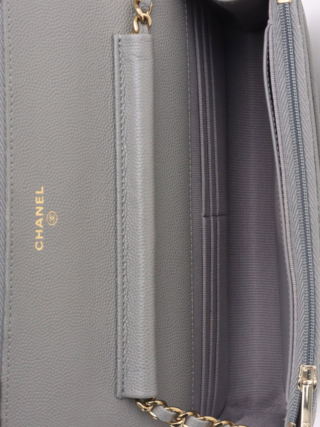 Chanel Grey Caviar Wallet on Chain LGHW