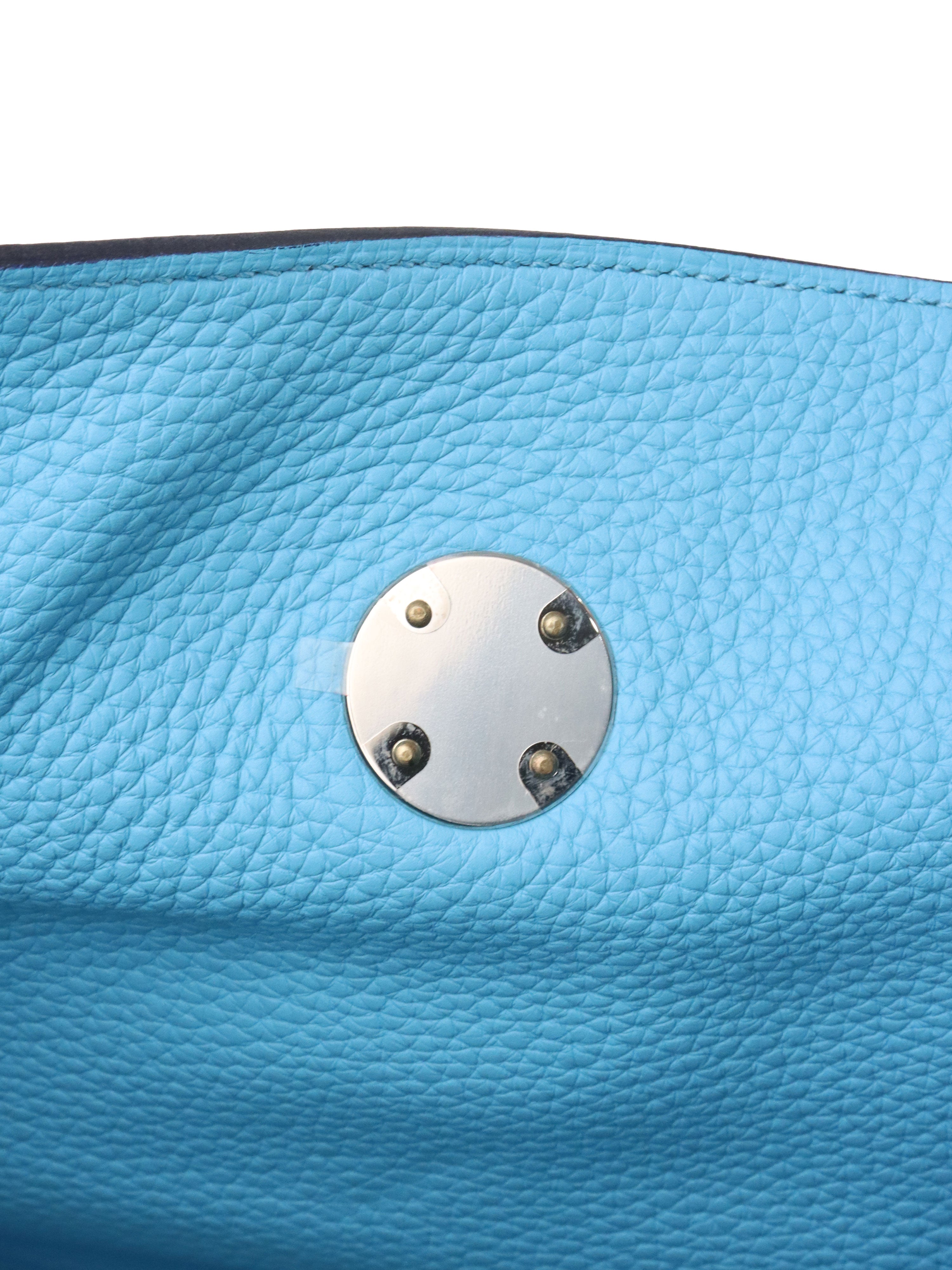 Hermes Lindy 30 P3 Bleu du Nord Clemence Leather Stamp D