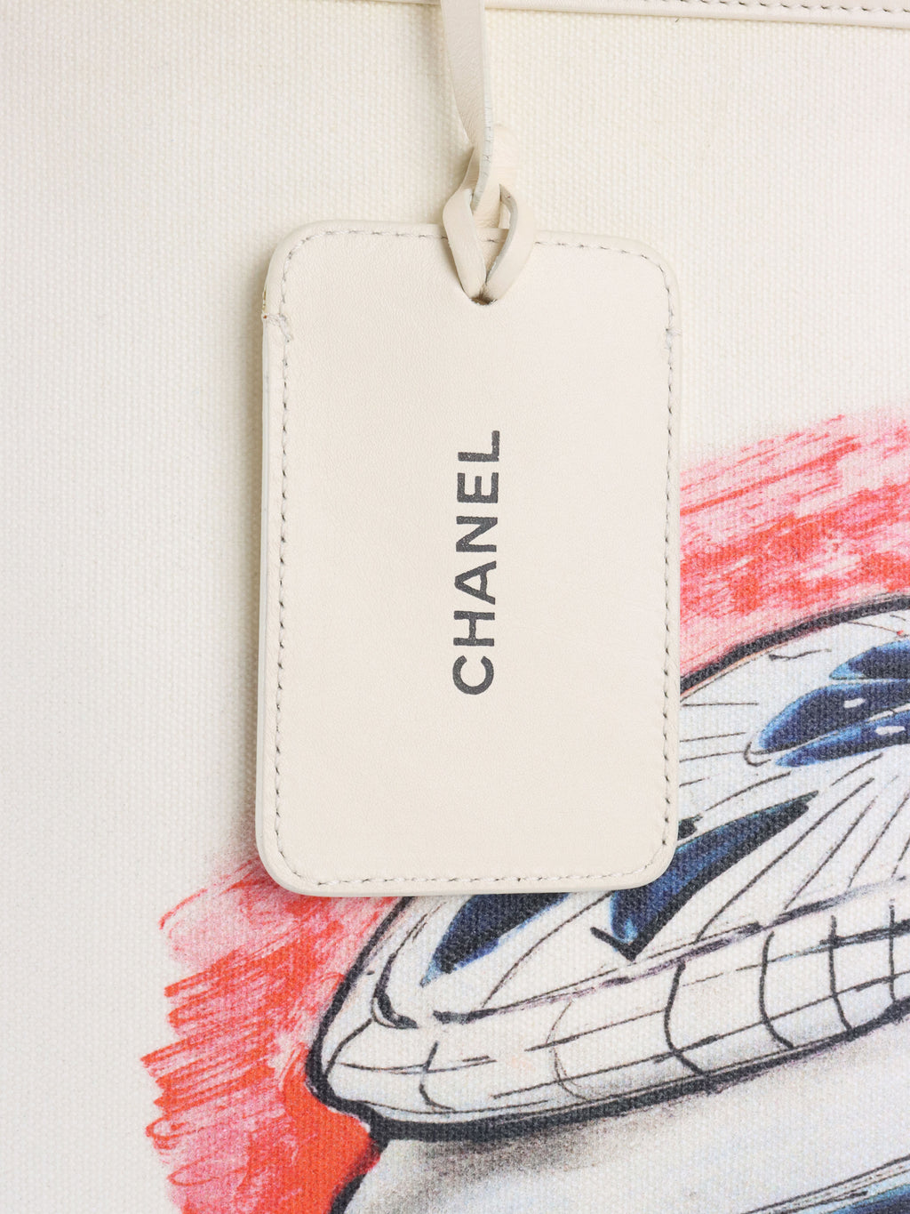 Chanel Limited Edition White Canvas Karl Lagerfeld Mobile Art Tote