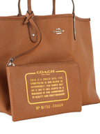 Coach Two Side Tan/Yellow City Tote